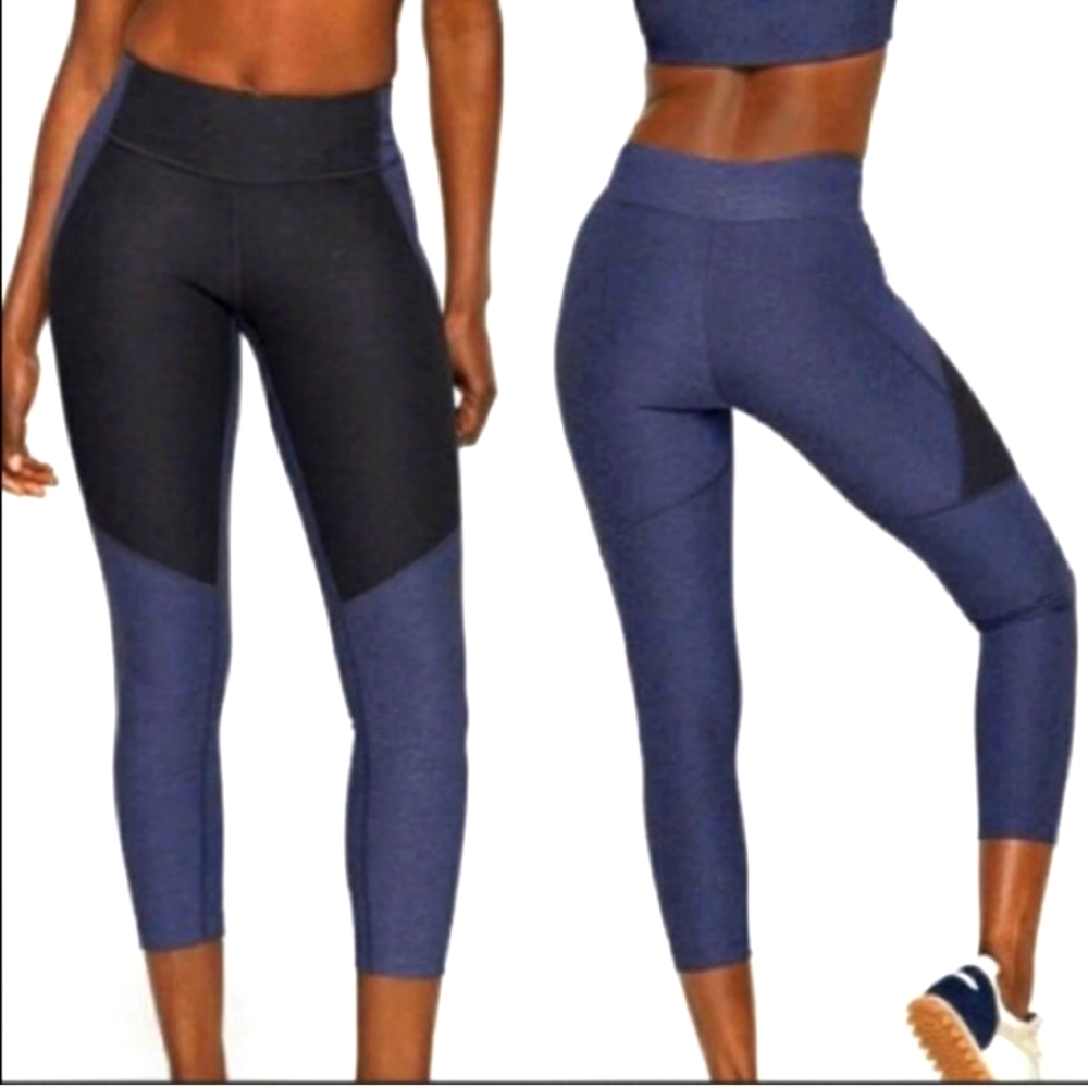 Outdoor voices 7/8 spring leggings color‎ block blue size small